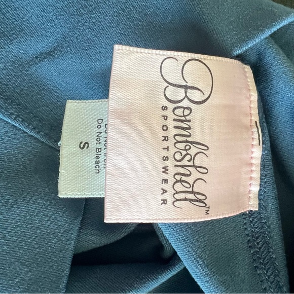 Bombshell Sportswear Blue Athletic Shorts with Mesh Panels - Picture 4 of 4